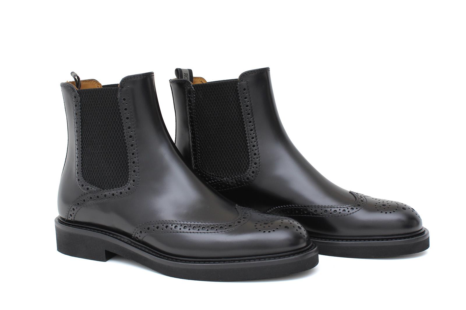 Beatles donna stile inglese in vitello spazzolato nero e fondo in gomma leggera D217PCNE 18 ROSSI 