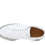 Sneaker in vitello bianco con riporto in camoscio roccia e fondo in gomma leggera 1017FLOR 230  UN ROSSI 