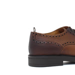 Derby stile inglese in vitello anticato color cuoio con fondo in gomma 164RBOSC 201 ROSSI 