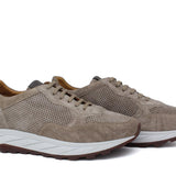 Sneaker  in camoscio traforato colore sabbia e fondo leggero Vibram 1010FLTCLO 504 ROSSI 