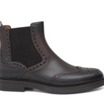 Stivaletto con elastico stile inglese in vitello anticato testa di moro e fondo in gomma 166PRBOSTM 392 ROSSI 