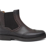 Stivaletto con elastico stile inglese in vitello anticato testa di moro e fondo in gomma 166PRBOSTM 392 ROSSI 