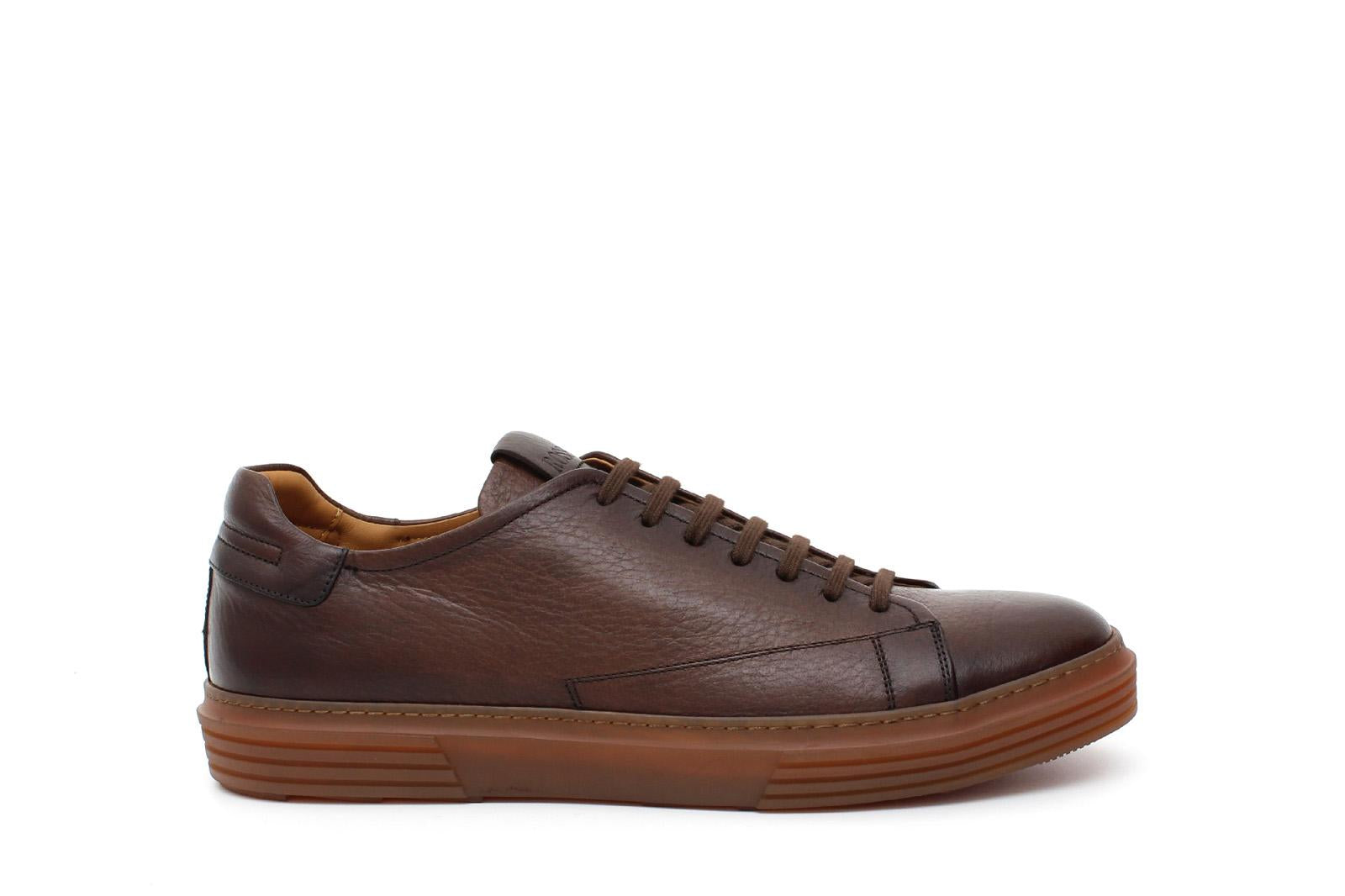 Sneakers in cervo vegetale anticato marrone con fondo in gomma 109CVMAR 1066 ROSSI 