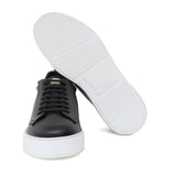 Sneakers in vitello nero con riporto in beige e fondo in gomma 872LPOLNE 1000 ROSSI 