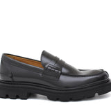 Mocassino College  in vitello spazzolato  nero e fondo in gomma leggera 5316RCALN 314 ROSSI 