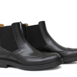 Stivaletto con elastico stile inglese in vitello spazzolato semilucido nero e fondo in gomma 8111PCNER 264 ROSSI 