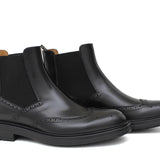 Stivaletto con elastico stile inglese in vitello spazzolato semilucido nero e fondo in gomma 8111PCNER 264 ROSSI 