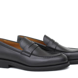 Mocassino in vitello a pieno fiore color nero con fondo in gomma leggera 6853GSNE 970 ROSSI 