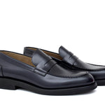Mocassino sfoderato in vitello spazzolato blu con fondo in gomma leggera 6651GCHEBLU 1060 ROSSI 