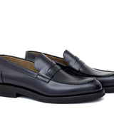 Mocassino sfoderato in vitello spazzolato blu con fondo in gomma leggera 6651GCHEBLU 1060 ROSSI 