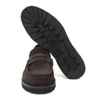 Mocassino college in suede testa di moro con fondo in gomma leggera 1552HSMO 190 ROSSI 