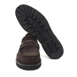 Mocassino college in suede testa di moro con fondo in gomma leggera 1552HSMO 190 ROSSI 