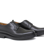 Derby liscio in vitello spazzolato nero con fondo in gomma 6403GCALFNE 210 ROSSI 