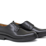 Derby liscio in vitello spazzolato nero con fondo in gomma 6403GCALFNE 210 ROSSI 