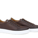 Sneaker in vitello naturale  traforato nel colore marrone sfumato e fondo in gomma leggera 326DIXCAS 1104 ROSSI 