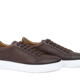 Sneaker in vitello naturale  traforato nel colore marrone sfumato e fondo in gomma leggera 326DIXCAS 1104 ROSSI 