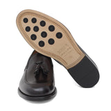 Mocassino sfoderato con mappine in vitello spazzolato t.moro con fondo in cuoio antiscivolo cucito blake 7637CHETM 480 ROSSI 