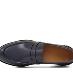 Mocassino sfoderato in vitello spazzolato blu con fondo in cuoio antiscivolo cucito blake 6651CBLU 977 ROSSI 