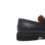 Mocassino college in vitello spazzolato testa di moro con fondo in gomma leggera 1552CALFTM 208 ROSSI 