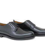 Derby liscio in vitello spazzolato verde bottiglia con fondo cuoio antiscivolo 6403CTBOT 171 ROSSI 