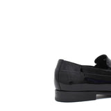 Mocassino in vernice nero con riporto in raso e fondo in cuoio 8623VN 80 ROSSI 