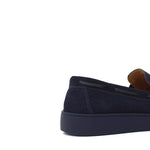 Slip on in camoscio blu con fondo in gomma cucito 649FLOBLU 201 ROSSI 