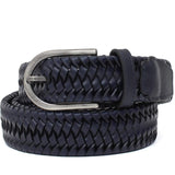 Cinta h 35 intreccio elasticizzato blu con fibbia canna di fucile satinato F0311CF5H5BLU 102 ROSSI 