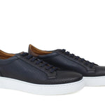 Sneaker in vitello naturale  traforato nel colore blu sfumato e fondo in gomma leggera 326DIXBLU 187 ROSSI 