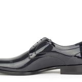 Derby in vernice ricamata colore blu con fondo in cuoio 8616VBLU 397 ROSSI 
