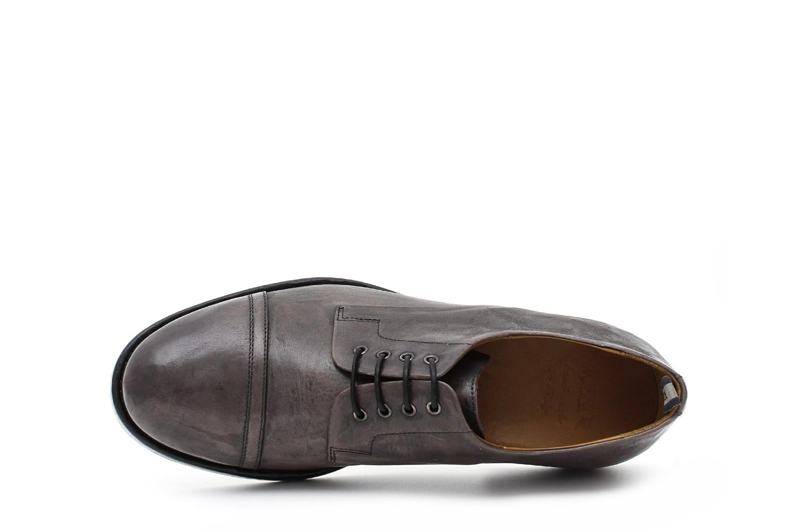 Derby in vitello anticato vintage grigio con fondo cuoio antiscivolo anticato 8112VRASF 148 ROSSI 