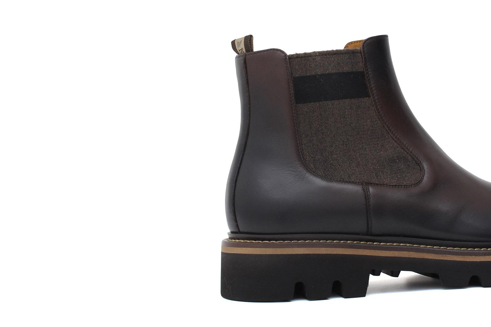 Stivaletto beatles in vitello anticato testa di moro e fondo in gomma leggera 9154CTPBOSTM 1039 ROSSI 