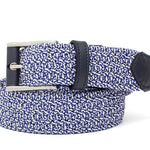 Cintura intrecciata elasticizzata nel colore blu chiaro con fibbia h 35 in nikel F0438NKEPB 90 ROSSI 