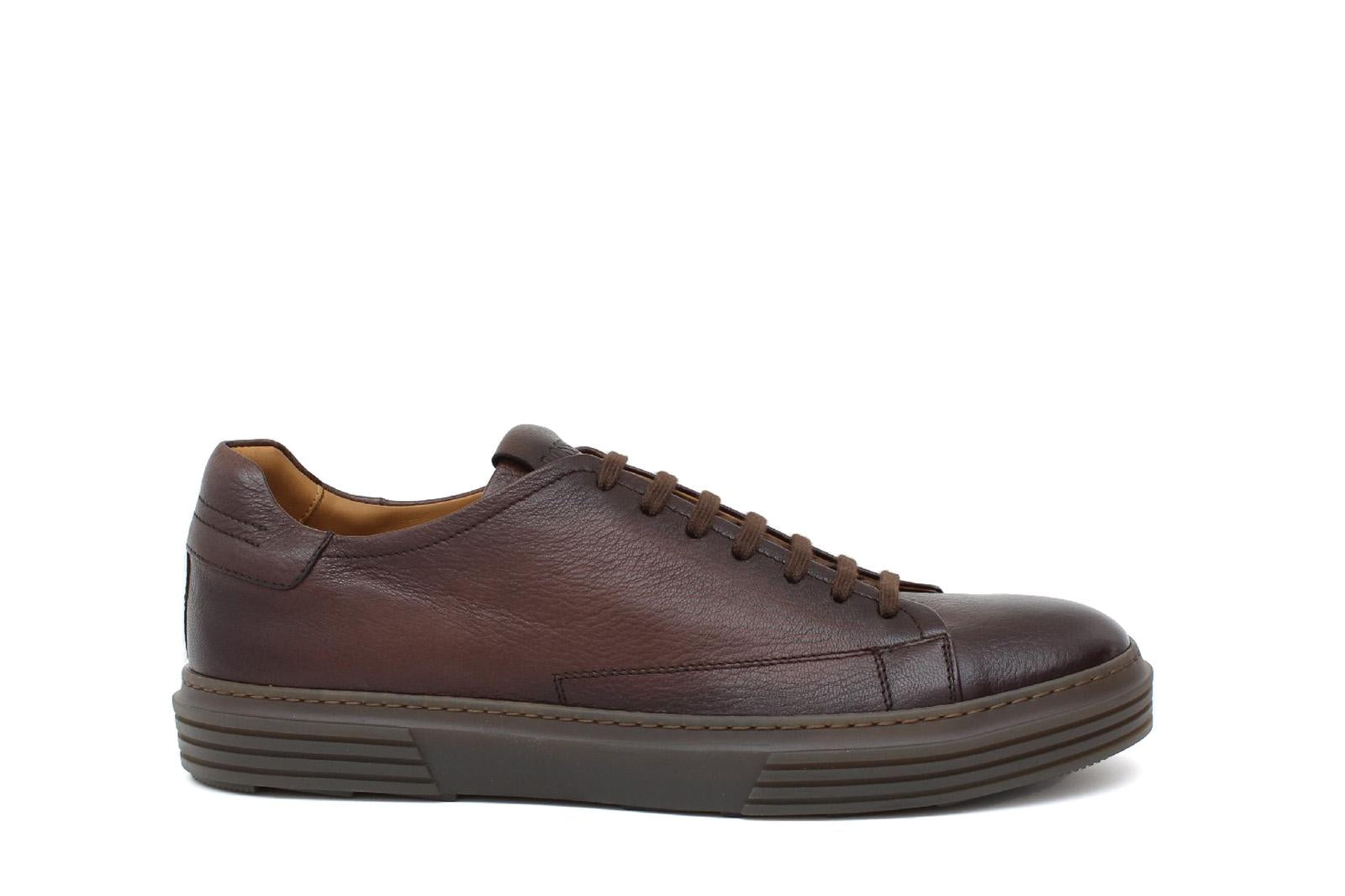 Sneakers in cervo vegetale anticato marrone con fondo in gomma 109CVM 63 ROSSI 