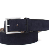 Cinta in camoscio blu h 35 con fibbia nikel satinato F03421NKHSSB 10 ROSSI 