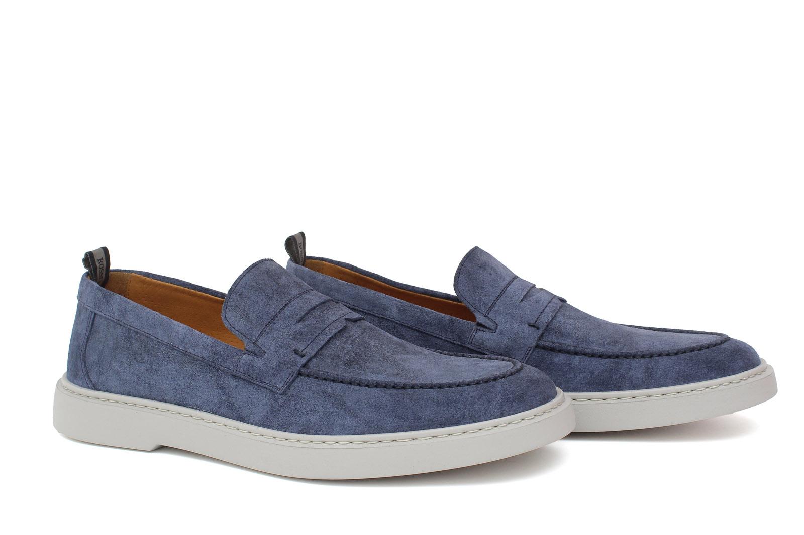 Mocassino in camoscio color jeans con fondo in gomma leggera 1470TZAF 127 ROSSI 
