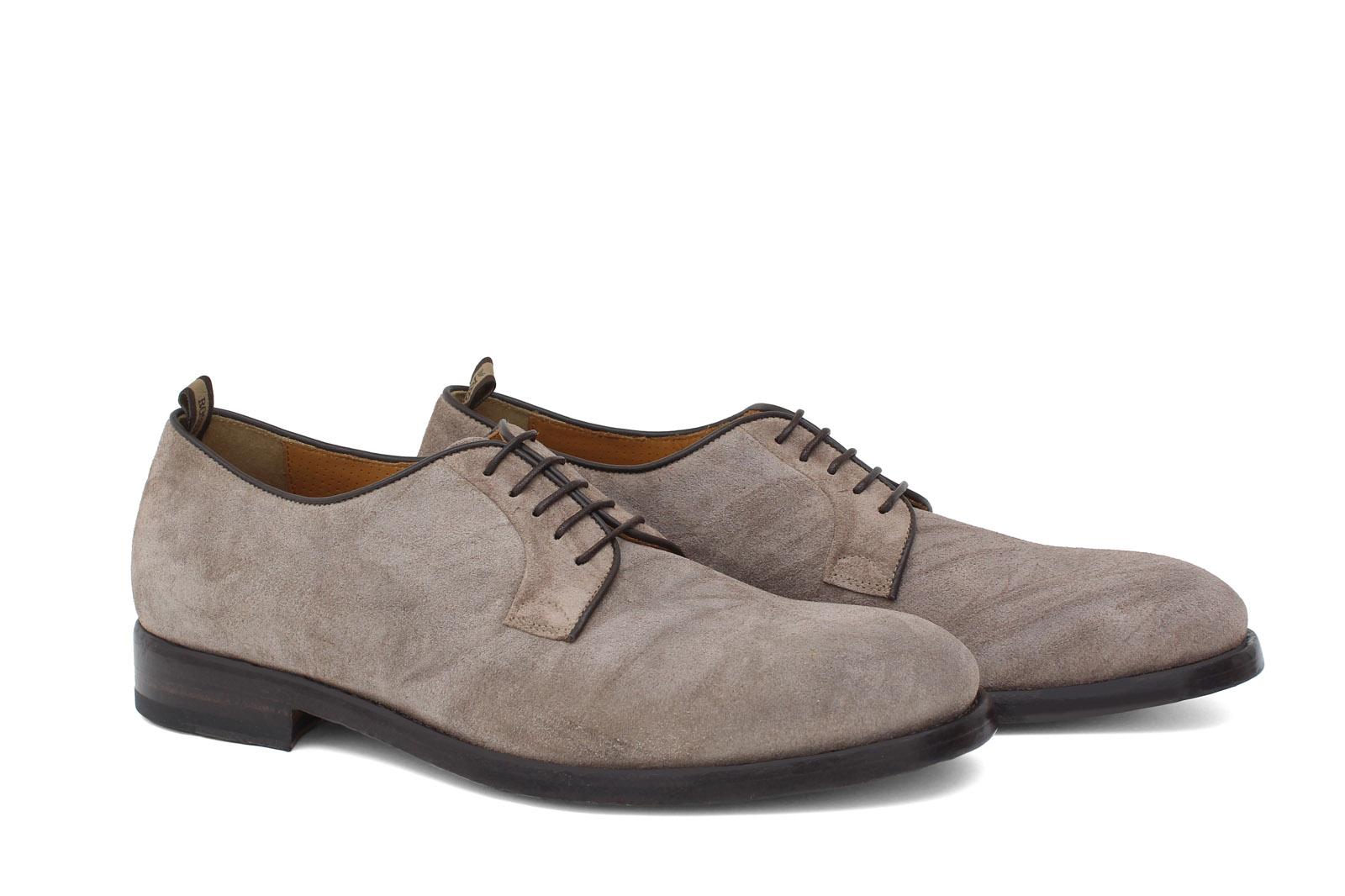 Derby in camoscio lavato color sabbia e fondo in cuoio lavato antiscivolo 6403VTSE 116 ROSSI 