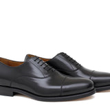Francesina con puntalino in vitello spazzolato nero e fondo in cuoio 7695VCALN 1055 ROSSI 