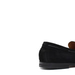 Mocassino tubolare in camoscio nero con fondo in cuoio antiscivolo cucito blake 9660CFLNE 30 ROSSI 