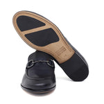 Mocassino con accessorio a sacchetto intero in vitello naturale blu sfumato con fondo cuoio antiscivolo 269DIXB 1016 ROSSI 