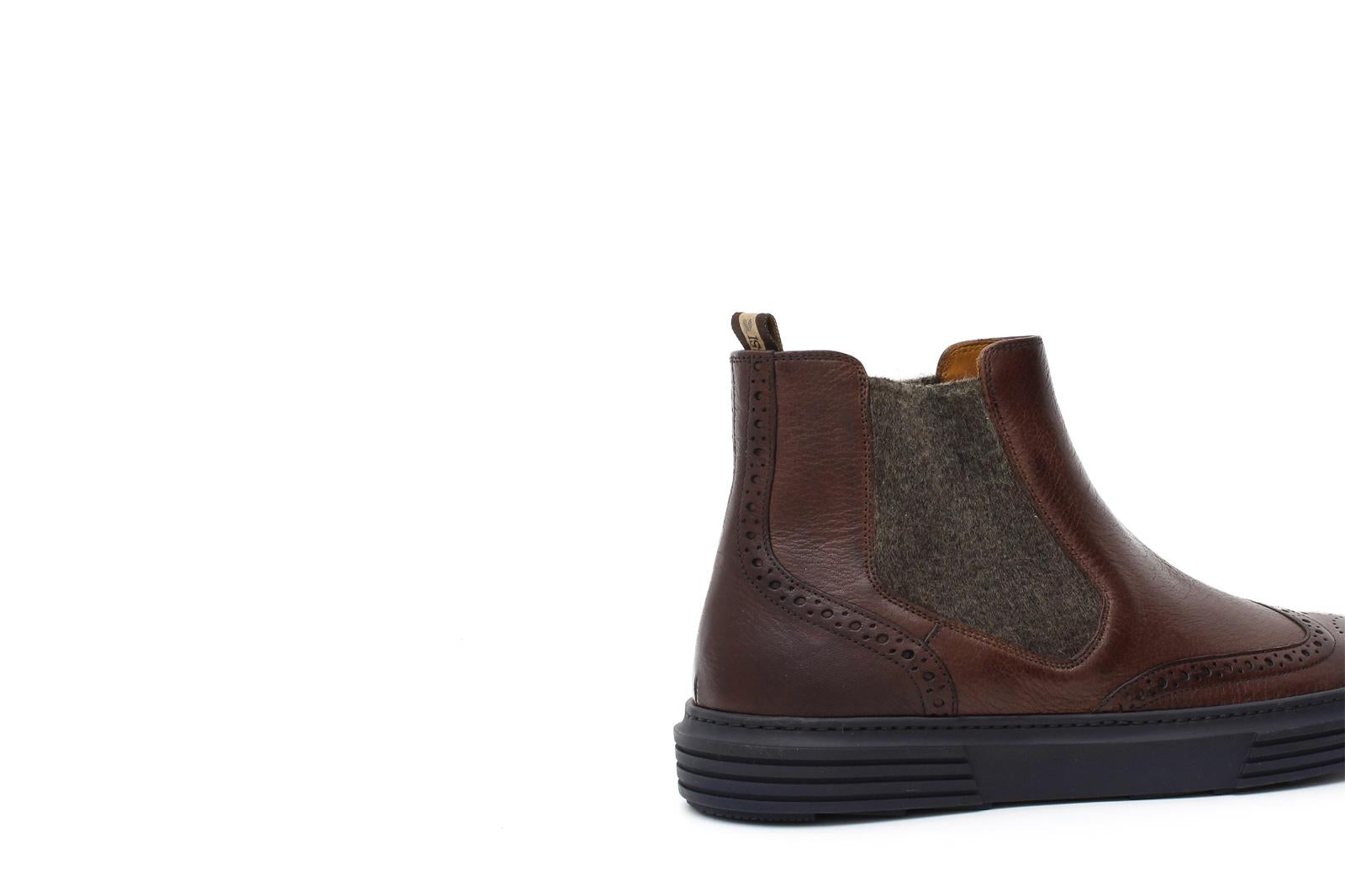 Stivaletto modello beatles stile inglese in cervo vegetale marrone con fondo gomma blu 9198PCEMAR 61 ROSSI 