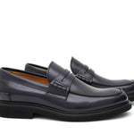 Mocassino College stile inglese in vitello spazzolato blu e fondo in gomma leggera 5316CALBLU 240 ROSSI 