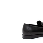 Mocassino con mascherina in vitello spazzolato nero  e fondo in cuoio 6834TNCUO 203 ROSSI 