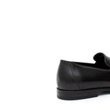 Mocassino con mascherina in vitello spazzolato nero  e fondo in cuoio 6834TNCUO 203 ROSSI 