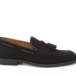 Mocassino con nappine in camoscio testa di moro e fondo cuoio antiscivolo 7393CCRIM 42 ROSSI 