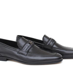 Mocassino con accessorio in canguro nero con fondo cuoio con inserti antiscivolo 1090CANNE 9 ROSSI 