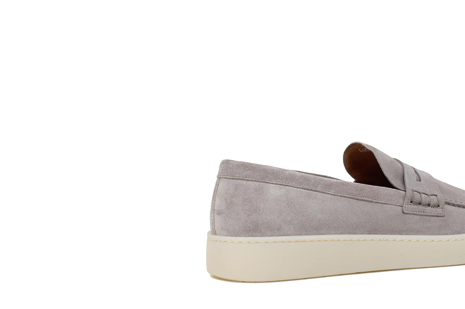 Slip on in camoscio color roccia con fondo in gomma cucita 645FLOT 70  UN ROSSI 