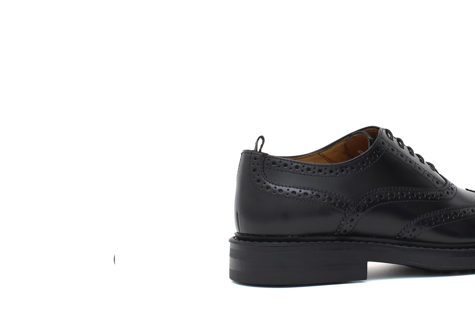 Derby donna stile inglese in vitello spazzolato nero e fondo in gomma cucito D216GCNER 24 ROSSI 