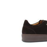 Sneaker stringata in suede testa di moro con fondo in gomma tricolore 1043LHSMO 186 ROSSI 