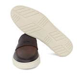 Slip on in vitello naturale colore marrone sfumato con fondo in gomma 1037DIXCAS 422 ROSSI 