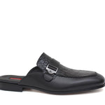 Sabot in vitello a fiore con riporto in cocco stampato nel colore nero 1505SERN 70 ROSSI 